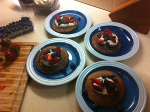 Cacao pancakes for dinner, yum!!